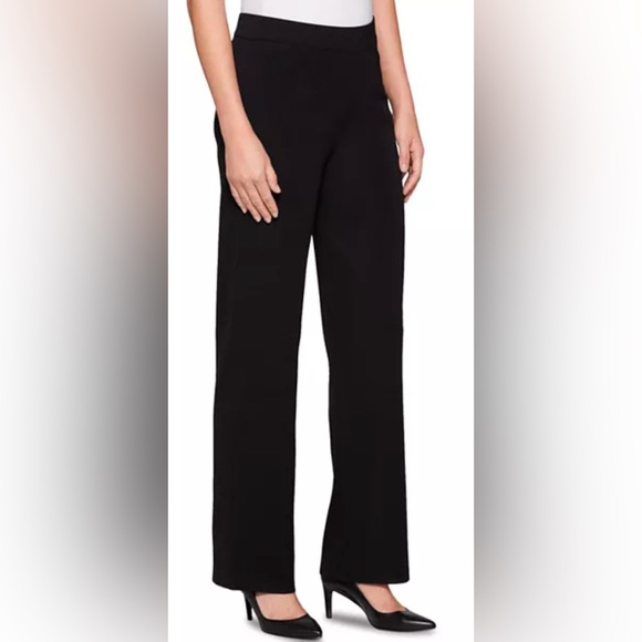 Misook Navy blue wide leg pull on stretch Knit pants - Picture 1 of 14